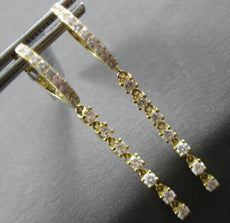 .93CT DIAMOND 18KT YELLOW GOLD 3D BY THE YARD CHANDELIER HUGGIE HANGING EARRINGS