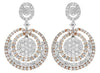 LARGE 5.01CT DIAMOND 18KT WHITE & ROSE GOLD CIRCULAR COCKTAIL HANGING EARRINGS