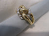 WIDE ESTATE DIAMOND 14K WHITE YELLOW GOLD COCKTAIL ROPE KNOT RING F/G VVS #19483