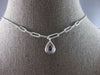 .60CT DIAMOND & AAA SAPPHIRE 14KT WHITE GOLD PEAR SHAPE & ROUND LARIAT NECKLACE