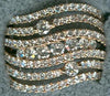 ESTATE WIDE 1.65CT DIAMOND 18KT ROSE GOLD MULTI ROW MULTI WAVE ANNIVERSARY RING