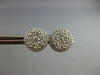 ESTATE .85CT DIAMOND 14KT WHITE GOLD 3D CLASSIC ROUND CLUSTER HALO STUD EARRINGS
