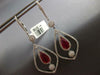 EXTRA LARGE 8.33CT DIAMOND & AAA RUBY 18K 2 TONE GOLD TEAR DROP HANGING EARRINGS