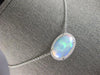 LARGE 7.4CT DIAMOND & AAA AUSTRALIAN OPAL 14KT WHITE GOLD OVAL FILIGREE NECKLACE