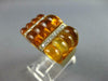 ESTATE LARGE 20.10CT DIAMOND & AAA CITRINE 18K YELLOW GOLD MULTI ROW RING #27513