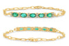 1.15CT DIAMOND & AAA EMERALD 14KT YELLOW GOLD OVAL & ROUND CUFF TENNIS BRACELET
