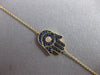 .27CT DIAMOND & AAA SAPPHIRE 14KT YELLOW GOLD 3D HAMSA CHAMSA LUCKY FUN BRACELET