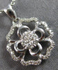 ESTATE .19CT DIAMOND 14KT WHITE GOLD CLASSIC MULTI HEART FLOWER FLOATING PENDANT
