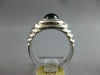 ESTATE .15CT DIAMOND & AAA ONYX CABOCHON 14KT WHITE GOLD OVAL & ROUND MENS RING