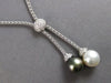 .42CT DIAMOND & AAA SOUTH SEA & TAHITIAN PEARL 18K WHITE GOLD 3D LARIAT NECKLACE