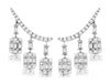 1.07CT DIAMOND 14KT WHITE GOLD ROUND & BAGUETTE CHANDELIER EAR CLIMBER EARRINGS