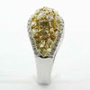 4.25CT MULTI COLOR DIAMOND 18KT 2 TONE GOLD 3D MULTI SHAPE INFINITY CLUSTER RING