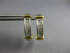.50CT DIAMOND 14KT 2 TONE GOLD PRINCESS INVISIBLE HUGGIE OVAL HANGING EARRINGS