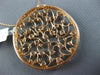 ESTATE LARGE 2.73CT DIAMOND 14K ROSE GOLD ETOILE FILIGREE CIRCLE OF LIFE PENDANT