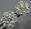 ESTATE 1.04CT DIAMOND 14KT WHITE GOLD 3D CLASSIC ROUND FLOWER STUD EARRINGS