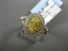 WIDE EGL 1.84CT WHITE & FANCY YELLOW DIAMOND 18K 2TONE GOLD OVAL ENGAGEMENT RING