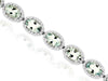 9.80CT DIAMOND & AAA AQUAMARINE 14K WHITE GOLD OVAL & ROUND HALO TENNIS BRACELET