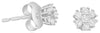 ESTATE .24CT DIAMOND 14KT WHITE GOLD 3D ROUND CLASSIC FLOWER STUD EARRINGS