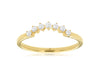 ESTATE .17CT DIAMOND 14KT YELLOW GOLD V SHAPE SEVEN STONE ROUND ANNIVERSARY RING