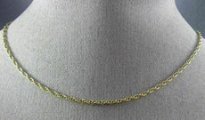 ANTIQUE 14KT YELLOW GOLD 3D HANDCRAFTED CLASSIC ROPE CHAIN NECKLACE #26339