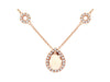.65CT DIAMOND & AAA OPAL 14K ROSE GOLD PEAR SHAPE & ROUND CIRCLE OF LIFE PENDANT