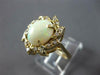 ANTIQUE WIDE 3.20CT DIAMOND & AAA OPAL 14KT YELLOW GOLD OVAL FLOWER RING #27504