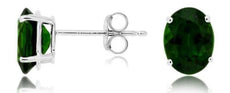 ESTATE .60CT AAA RUSSALITE 14KT WHITE GOLD 3D CLASSIC OVAL STUD EARRINGS