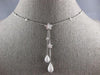 1.03CT DIAMOND 18KT WHITE GOLD DOUBLE TEAR DROP BY THE YARD LARIAT LOVE NECKLACE