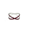 ESTATE .54CT AAA RUBY 18KT WHITE GOLD 3D CLASSIC CRISS CROSS INFINITY LOVE RING