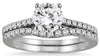 1.0CT DIAMOND 14KT WHITE GOLD 3D CLASSIC SOLITAIRE ENGAGEMENT WEDDING RING SET