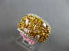 LARGE 4.63CT WHITE & INTENSE MULTI COLOR DIAMOND 18KT 2 TONE GOLD CLUSTER RING