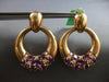 LARGE 4.80CT DIAMOND & AAA AMETHYST 18KT ROSE GOLD 3D CIRCULAR HANGING EARRINGS