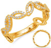 .29CT DIAMOND 14K YELLOW GOLD 3D MULTI LEAF CRISS CROSS 3/4TH ETERNITY LOVE RING