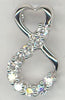 ESTATE .16CT DIAMOND 14KT WHITE GOLD ROUND INFINITY HEART LOVE FLOATING PENDANT