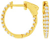 ESTATE .50CT DIAMOND 14KT YELLOW GOLD 3D INSIDE OUT HUGGIE HOOP HANGING EARRINGS