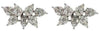 LARGE 3.27CT DIAMOND 18KT WHITE GOLD 3D MULTI LEAF ILLUSION FLOWER STUD EARRINGS