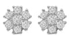 ESTATE .50CT DIAMOND 14KT WHITE GOLD 3D CLASSIC ROUND FLOWER FUN STUD EARRINGS