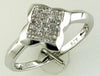 ESTATE .25CT DIAMOND 14KT WHITE GOLD PRINCESS INVISIBLE GEOMETRICAL FLOWER RING