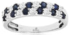 .87CT DIAMOND & AAA SAPPHIRE 14K WHITE GOLD ROUND 2 ROW WEDDING ANNIVERSARY RING