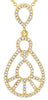 .25CT DIAMOND 14KT YELLOW GOLD 3D CLASSIC DOUBLE TEAR DROP FUN FLOATING PENDANT