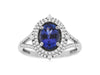 1.63CT DIAMOND AAA TANZANITE 14KT WHITE GOLD OVAL & ROUND DOUBLE HALO CROWN RING