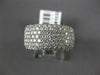 WIDE 1.85CT DIAMOND 14K WHITE GOLD ROUND MULTI ROW PAVE CLASSIC ANNIVERSARY RING
