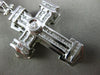 MASSIVE 1.30CT DIAMOND 14KT WHITE GOLD 3D FILIGREE CROSS PENDANT & CHAIN #27657