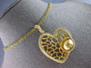 EXTRA LARGE .95CT DIAMOND 18KT YELLOW GOLD FILIGREE HEART LOVE FLOATING PENDANT