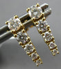 ESTATE .72CT DIAMOND 18KT YELLOW GOLD 3D ROUND GRADUATING FUN HANGING EARRINGS