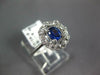 ANTIQUE .52CT DIAMOND & AAA SAPPHIRE 18K WHITE GOLD OVAL & ROUND FLOWER FUN RING