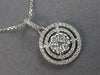 ESTATE .60CT DIAMOND 14KT WHITE GOLD CLUSTER FLOWER DOUBLE HALO FLOATING PENDANT