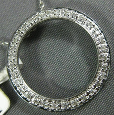 ESTATE .15CT DIAMOND 14K WHITE GOLD CLASSIC CIRCLE OF LIFE FLOATING LOVE PENDANT