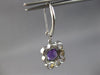 1.78CT DIAMOND & AAA AMETHYST 14KT 2 TONE GOLD SQUARE LEVERBACK HANGING EARRINGS