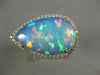 ESTATE EXTRA LARGE 8.13CT DIAMOND & AAA OPAL 14KT YELLOW GOLD CLASSIC HALO RING